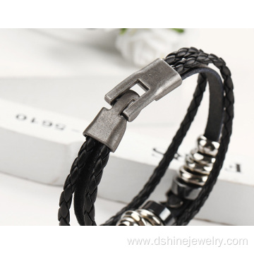 Wholesale Alloy Parts Genuine Leather Bracelet Handmade